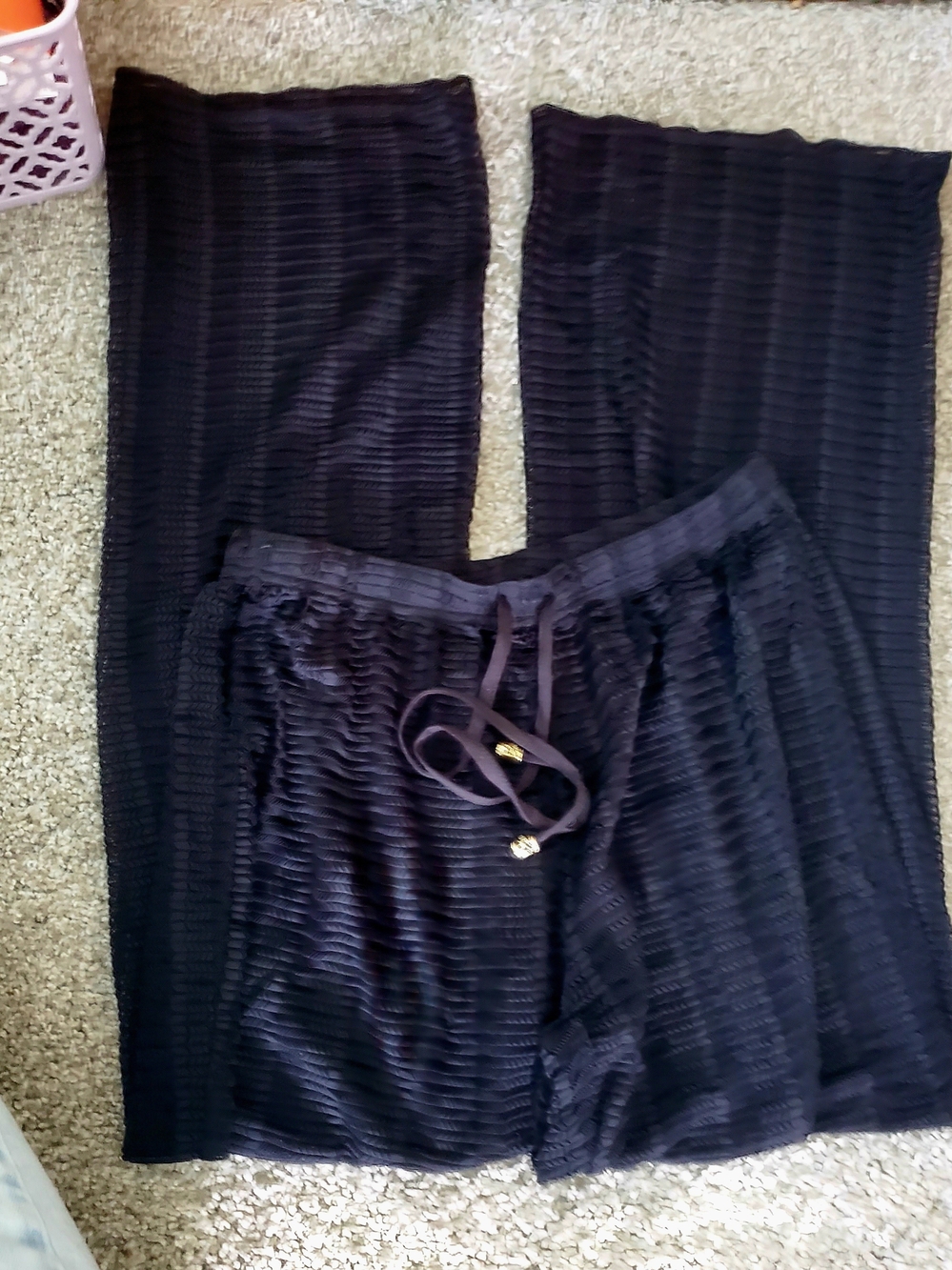 Black Women’s Swim Coverup Pants with Drawstring